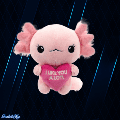 Valentine's Plush Axolotl With I Like You Alotl Greeting 8 Inch