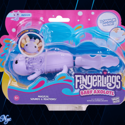 Fingerlings Interactive Baby Axolotl, Auggie (Purple), Swims & Lights Up