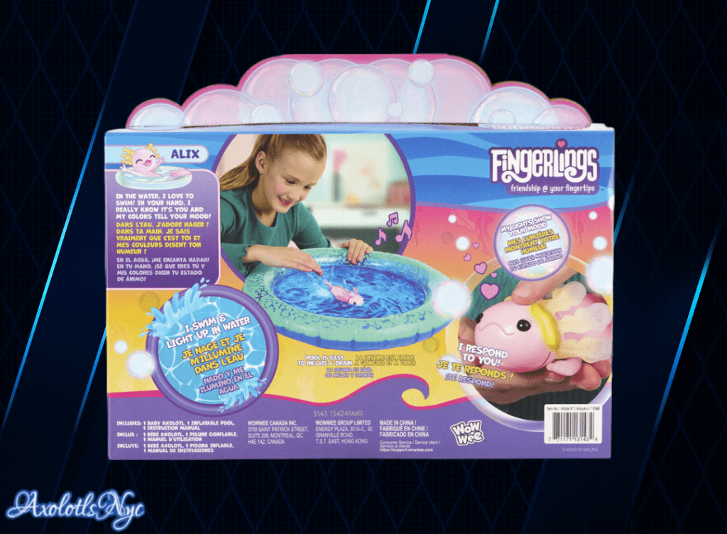 Fingerlings Interactive Baby Axolotl, Alix (Pink), Swims & Lights Up ...