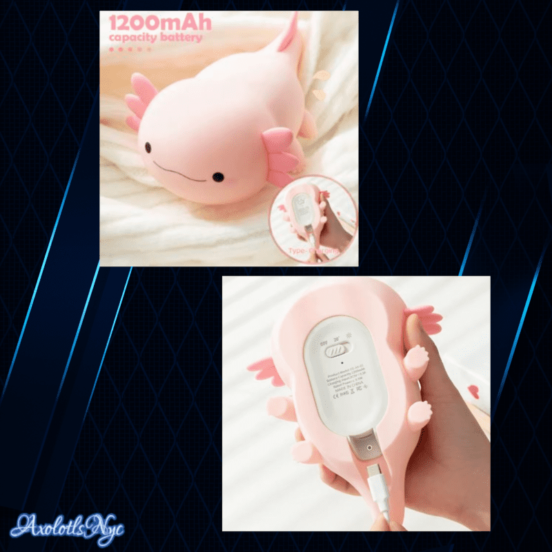 Axolotl LED Silicone Night Light Touch Control USB Rechargeable - Image 3