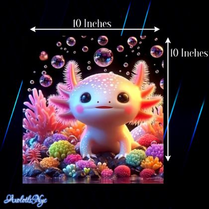 Axolotl 5D Diamond Art Full Drill Painting Kit 6''x6'' Or 10''x10'' Embroidery Set with Accessories - 10''x10''