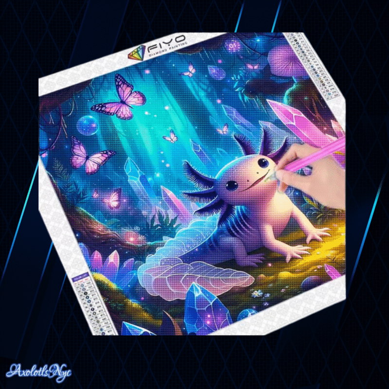 Diamond Painting Kit – Cute Axolotl | 5D Round Drill Mosaic Kit - Image 8