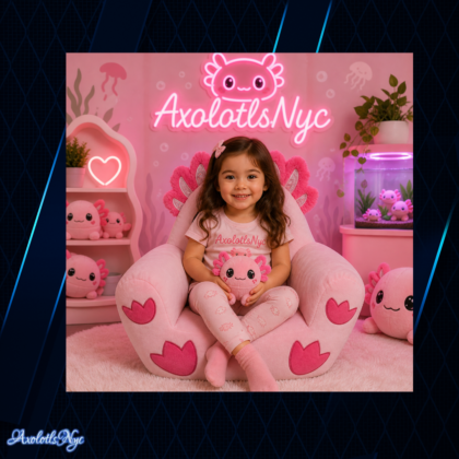 20-Inch Axolotl Plush Chair – Fun & Comfy Seating for Kids